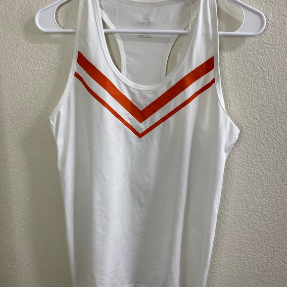 Tory Sport White Tank Top with Orange Chevron NWT size Small - Picture 1 of 4